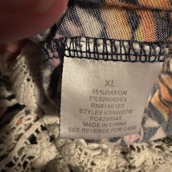 Hippie Rose Multicolor Geometric Short Sleeve Top - Picture 7 of 7